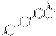 structure of CAS# 761440-65-7, 1-[1-(3-Methoxy-4-nitrophenyl)-4-piperidinyl]-4-methylpiperazine