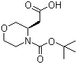 (R)-4-Boc-3-吗啉乙酸分子结构 (CAS 761460-03-1)