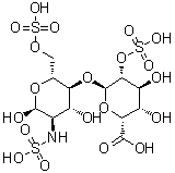 CAS 登录号：76149-63-8, 2-脱氧-2-(磺基氨基)-4-O-(2-O-磺基-alpha-L-吡喃艾杜糖基)-alpha-D-吡喃葡萄糖 6-(硫酸氢酯)