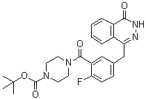 structure of CAS# 763114-04-1, 4-[2-氟-5-[(4-氧代-3,4-二氢酞嗪-1-基)甲基]苯甲酰基]哌嗪-1-羧酸叔丁酯