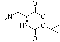 N-alpha-叔丁氧羰基-D-2,3-二氨基丙酸分子结构 (CAS 76387-70-7)