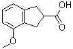 structure of CAS# 76413-91-7, 2,3-Dihydro-4-methoxy-1H-indene-2-carboxylic acid