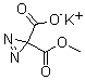 3H-双吖丙啶-3,3-二羧酸单甲酯钾盐分子结构 (CAS 76429-92-0)