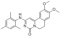 CAS # 76536-66-8, 9,10-Dimethoxy-2-(2,4,6-trimethylanilino)-6,7-dihydropyrimido[6,1-a]isoquinolin-4-one, 2-(Mesitylamino)-9,10-dimethoxy-6,7-dihydro-4H-pyrimido[6,1-a]isoquinolin-4-one