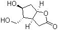 structure of CAS# 76704-05-7, (3aS,4R,5S,6aR)-(+)-Hexahydro-5-hydroxy-4-(hydroxymethyl)-2H-cyclopenta[b]furan-2-one