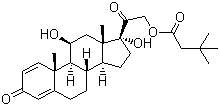 structure of CAS# 7681-14-3, Prednisolone tebutate