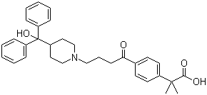 structure of CAS# 76811-98-8, 4-((4-(4-Hydroxydiphenylmethyl)-1-piperidinyl)-1-oxobutyl)-a,a-dimethyl-phenylacetic acid