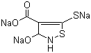 CAS # 76857-14-2, Trisodium 4-carboxy-5-mercapto-3-hydroxy-isothiazole, 2,3-Dihydro-5-mercapto-3-oxo-4-isothiazolecarboxylic acid trisodium salt