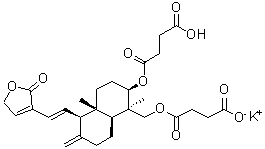 去氢穿心莲内酯琥珀酸酯钾盐分子结构 (CAS 76958-99-1)
