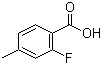 structure of CAS# 7697-23-6, 2-Fluoro-4-methylbenzoic acid