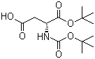structure of CAS# 77004-75-2, N-Boc-D-aspartic acid 1-(tert-butyl) ester