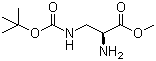 L-3-N-Boc-2,3-二氨基丙酸甲酯分子结构 (CAS 77087-60-6)