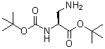structure of CAS# 77215-54-4, 3-Amino-N-[(1,1-dimethylethoxy)carbonyl]-L-alanine 1,1-dimethylethyl ester