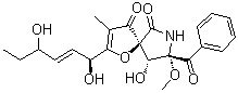 CAS # 77409-68-8, Pseurotin D, 8-Benzoyl-2-(1,4-dihydroxy-2-hexenyl)-9-hydroxy-8-methoxy-3-methyl-1-oxa-7-azaspiro[4.4]non-2-ene-4,6-dione