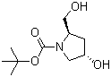 structure of CAS# 77450-03-4, (2R,4S)-4-羟基-2-(羟甲基)-1-吡咯烷羧酸叔丁酯
