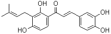 CAS # 775351-90-1, Corylifol B, (2E)-1-[2,4-Dihydroxy-3-(3-methyl-2-buten-1-yl)phenyl]-3-(3,4-dihydroxyphenyl)-2-propen-1-one