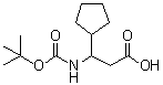 beta-[[叔丁氧羰基]氨基]环戊烷丙酸分子结构 (CAS 776330-74-6)