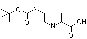 structure of CAS# 77716-11-1, 4-[(叔丁氧羰基)氨基]-1-甲基-1H-吡咯-2-甲酸