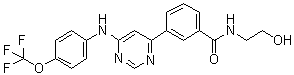 N-(2-羟基乙基)-3-[6-[[4-(三氟甲氧基)苯基]氨基]-4-嘧啶基]苯甲酰胺分子结构 (CAS 778277-15-9)