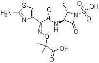 structure of CAS# 78110-38-0, 氨曲南