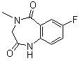 structure of CAS# 78755-80-3, 7-氟-3,4-二氢-4-甲基-1H-1,4-苯并二氮杂卓-2,5-二酮