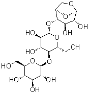 CAS # 78797-67-8, O-beta-D-Glucopyranosyl-(1→4)-O-beta-D-glucopyranosyl-(1→4)-1,6-anhydro-beta-D-glucopyranose, Cellotriosan