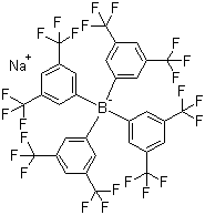 四(3,5-二(三氟甲基)苯基)硼酸钠分子结构 (CAS 79060-88-1)