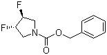 (3R,4R)-N-Cbz-3,4-二氟吡咯烷分子结构 (CAS 790658-58-1)