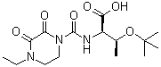 structure of CAS# 79276-23-6, O-(1,1-Dimethylethyl)-N-[(4-ethyl-2,3-dioxo-1-piperazinyl)carbonyl]-D-threonine