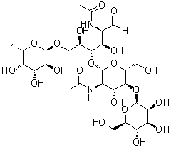 CAS 登录号：79300-36-0, O-6-脱氧-alpha-L-吡喃半乳糖基-(1→6)-O-[O-beta-D-甘露糖基-(1→4)-2-(乙酰氨基)-2-脱氧-beta-D-吡喃葡萄糖基-(1→4)]-2-(乙酰氨基)-2-脱氧-D-葡萄糖