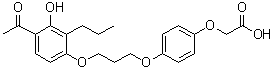 structure of CAS# 79558-09-1, [4-[3-(4-Acetyl-3-hydroxy-2-propylphenoxy)propoxy]phenoxy]acetic acid