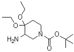 structure of CAS# 796062-33-4, 3-氨基-4,4-二乙氧基哌啶-1-羧酸叔丁酯