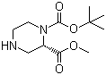 structure of CAS# 796096-64-5, (S)-1-N-叔丁氧羰基哌嗪-2-甲酸甲酯