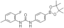 structure of CAS# 796967-18-5, N-(2-氟-5-甲基苯基)-N'-[4-(4,4,5,5-四甲基-1,3,2-二氧杂硼烷-2-基)苯基]脲