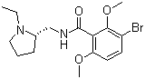 CAS 登录号：80125-14-0, 瑞莫必利, (S)-3-溴-N-[(1-乙基-2-吡咯烷基)甲基]-2,6-二甲氧基苯甲酰胺