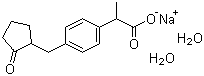 CAS # 80382-23-6, Loxoprofen sodium, Sodium 2-[4-(2-Oxocyclopentyl-1-methyl)phenyl]propionate dihydrate