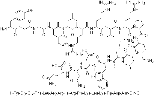 structure of CAS# 80448-90-4, 强啡肽 A (猪)