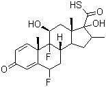 structure of CAS# 80473-92-3, (6a,11b,16a,17a)-6,9-Difluoro-11,17-dihydroxy-16-methyl-3-oxoandrosta-1,4-diene-17-carbothioic acid