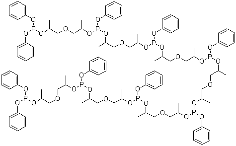 CAS # 80584-86-7, Poly(dipropyleneglycol)phenyl phosphite, Phosphorous acid oxybis(1-methyl-2,1-ethanediyl) P,P'-bis(1,5,9,13,17,21-hexamethyl-7,15,23,23-tetraphenoxy-3,6,8,11,14,16,19,22-octaoxa-7,15,23-triphosphatricos-1-yl) P,P'-diphenyl ester