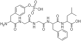 CAS 登录号：80632-52-6, 亮氨酰-脑啡肽硫酸酯, 硫酸化酪氨酰-甘氨酰-甘氨酰-苯丙氨酰-亮氨酸