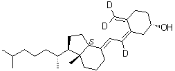 CAS # 80666-48-4, Vitamin D3-[6,19,19]-d<sub>3</sub>, (3beta,5Z,7E)-9,10-Secocholesta-5,7,10(19)-trien-6,19,19-d<sub>3</sub>-3-ol, Vitamin D3-d<sub>3</sub>, Cholecalciferol (6,19,19-d<sub>3</sub>)