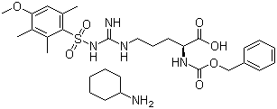N-苄氧羰基-N'-(4-甲氧基-2,3,6-三甲基苯磺酰基)-L-精氨酸环己胺盐分子结构 (CAS 80745-09-1)