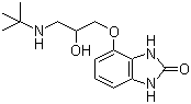 CAS # 81047-99-6, 4-[3-[(tert-butyl)amino]-2-hydroxypropoxy]-1,3-dihydro-2H-benzimidazol-2-one, CGP 12177