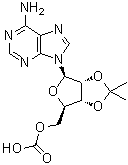 1-(6-氨基-9H-嘌呤-9-基)-1,5-二脱氧-2,3-O-(1-甲基亚乙基)-beta-D-呋喃核己糖醛酸分子结构 (CAS 811431-33-1)