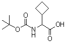 structure of CAS# 811460-95-4, alpha-[[(1,1-Dimethylethoxy)carbonyl]amino]cyclobutaneacetic acid