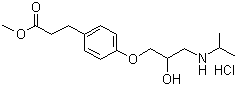 CAS 登录号：81161-17-3, 盐酸艾司洛尔, 4-{[3-(1-甲基乙基氨基)-2-羟基]丙氧基}苯丙酸甲酯盐酸盐