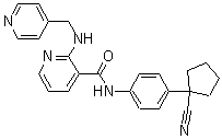 N-[4-(1-氰基环戊基)苯基]-2-[(4-吡啶基甲基)氨基]-3-吡啶甲酰胺分子结构 (CAS 811803-05-1)