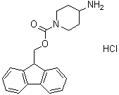 4-氨基-1-哌啶羧酸芴甲基酯单盐酸盐分子结构 (CAS 811841-89-1)