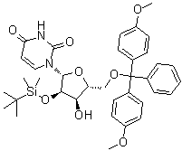 structure of CAS# 81246-80-2, 2'-O-叔丁基二甲基硅烷基-5'-O-(4,4'-二甲氧基三苯甲基)尿苷