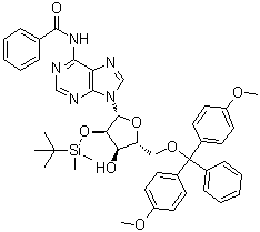 structure of CAS# 81265-93-2, N6-苯甲酰基-5'-O-(4,4'-二甲氧基三苯甲基)-2'-O-(叔丁基二甲基硅烷基)腺苷